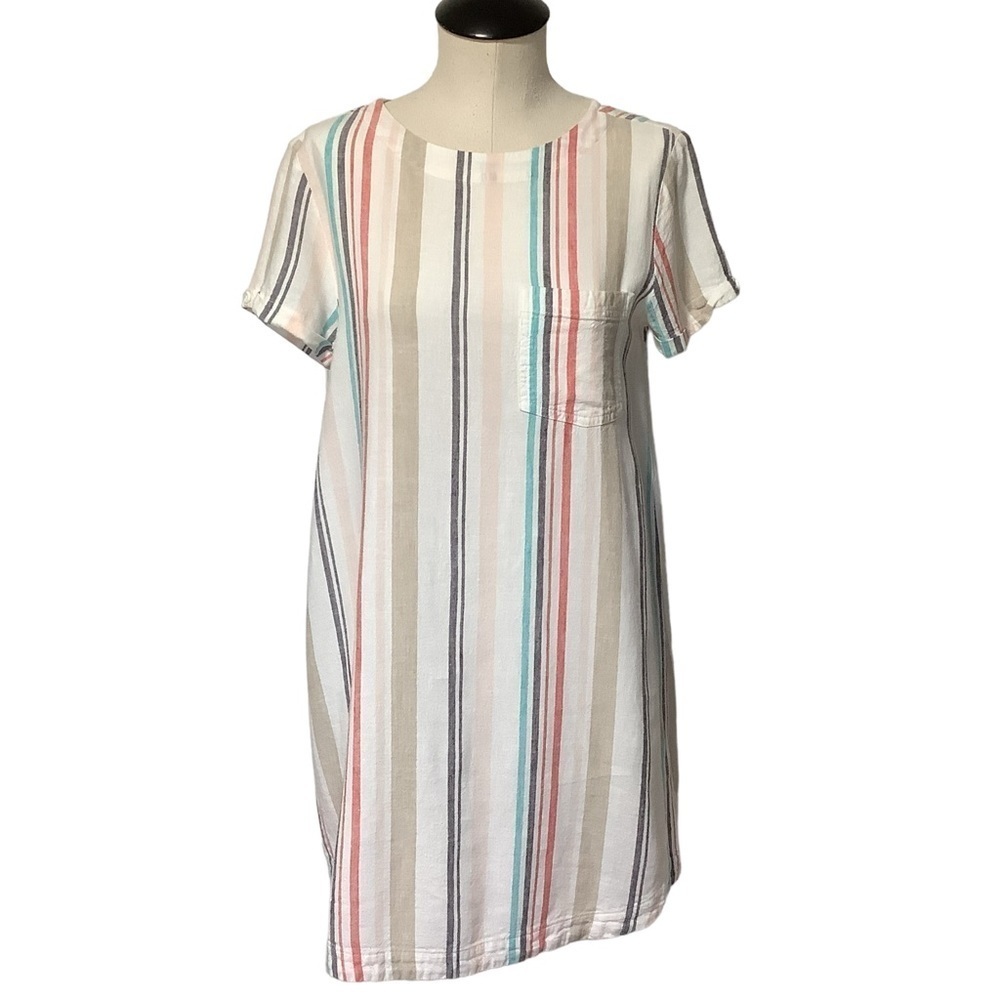 CLOTH & STONE Striped Linen Blend Shift Dress XS